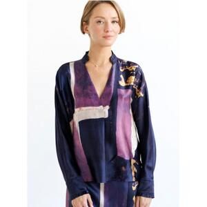 NEW GO BY GO SILK go frilled up top in moonlit mondria
